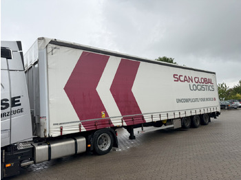 Low loader semi-trailer Wiese Mega Schiebeplane mit Dhollandia Rampe 9t: picture 3