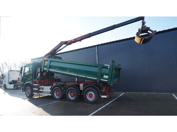 Crane truck Mercedes-Benz AROCS 3542 8X4 2 SIDE TIPPER WITH HMF Z 1943 CRANE 407.000KM: picture 3