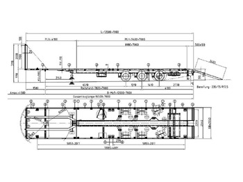Dropside/ Flatbed semi-trailer Meusburger 3-Achs-Mega-Tele-Plateau nachlaufgelenkt: picture 2