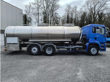Tanker truck for transportation of milk MAN TGA 26.360 INSULATED INOX TANK - 2 COMP - AIRCO - LIFT/STEERING AXLE: picture 4