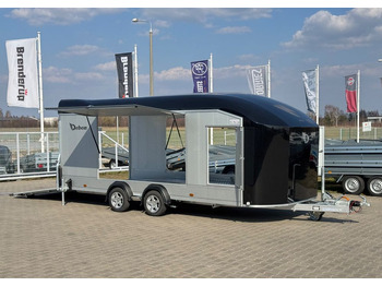 New Autotransporter trailer DEBON C2000 - zamknięta przyczepa do przewozu aut, 550 x 215 cm, 3500kg, felgi ALU, wciągarka elektryczna: picture 2