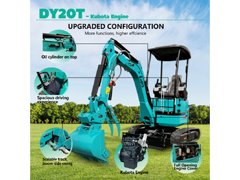 New Mini excavator LADYS DY20T Mini Excavator Euro 5/Epa Engine Kubota Mini Excavator For Sale: picture 3