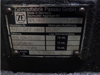 Axle and parts for Construction machinery ZF APL-R755 - Axle housing/Achskörper/Astrechter: picture 4
