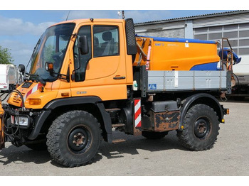 Truck Unimog U 300 4x4, Schmidt, Streuer, Schild, Klima,27tkm: picture 2