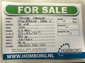 New Generator set Yanmar Stage 5 Stamford 20 kVA Rental Silent Generatorset Stage V New !: picture 2 New Generator set Yanmar Stage 5 Stamford 20 kVA Rental Silent Generatorset Stage V New !: picture 2