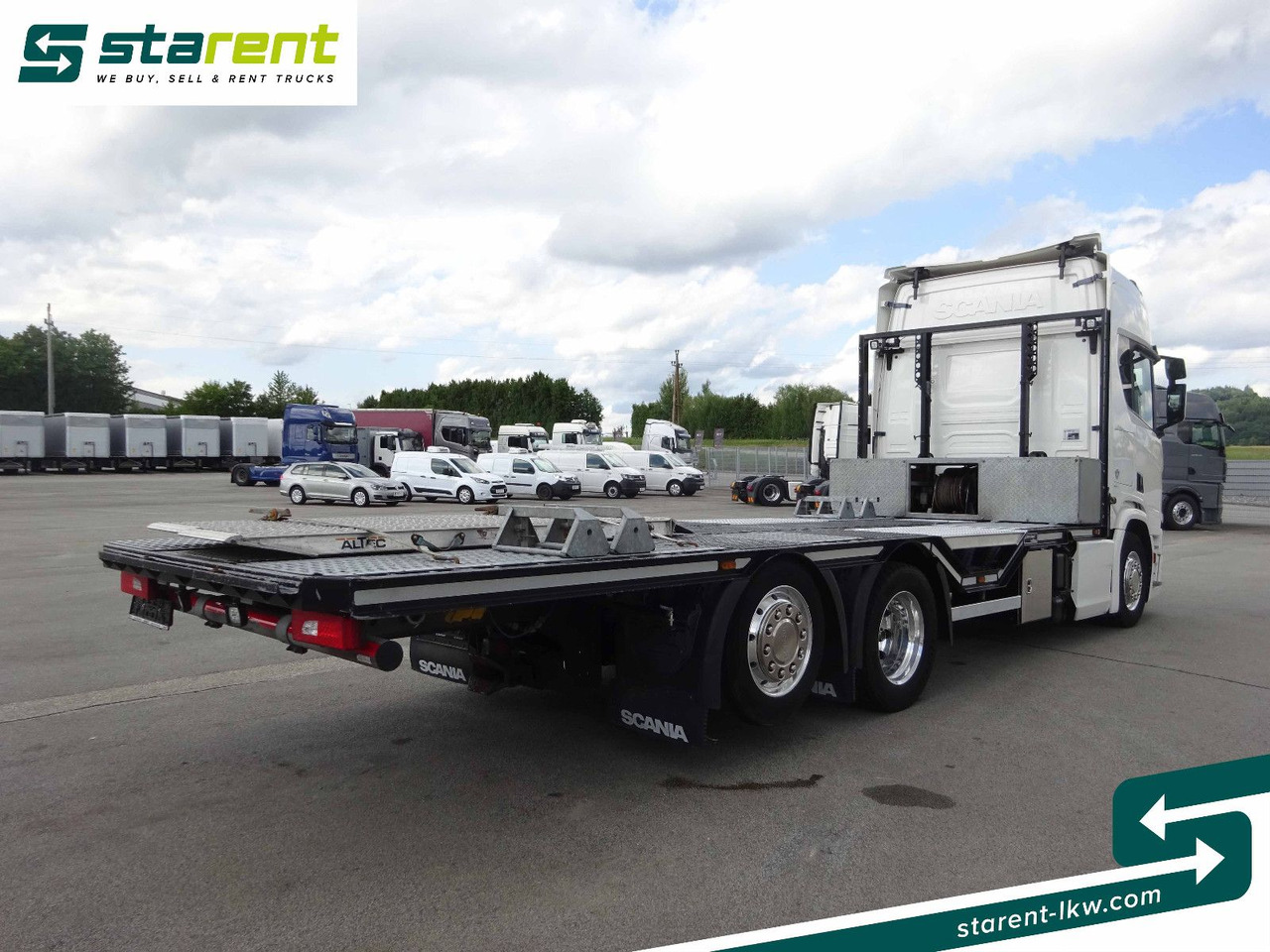 Dropside/ Flatbed truck Scania R770 V8 Fahrzeugtransporter, Retarder, Seilwinde: picture 5