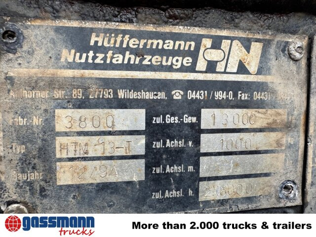 Hüffermann HTM 13-T Anhänger für Abetzcontainer - Container transporter/ Swap body trailer: picture 2 Hüffermann HTM 13-T Anhänger für Abetzcontainer - Container transporter/ Swap body trailer: picture 2