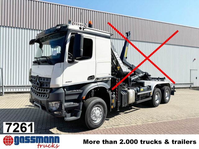 Mercedes-Benz Arocs 3351 AK 6x6, Retarder, Navi, Grounder - Hook lift truck: picture 1 Mercedes-Benz Arocs 3351 AK 6x6, Retarder, Navi, Grounder - Hook lift truck: picture 1