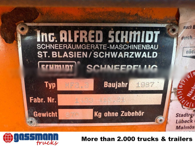 Schmidt MF 3.3 Schneepflug - Snow plows: picture 2 Schmidt MF 3.3 Schneepflug - Snow plows: picture 2