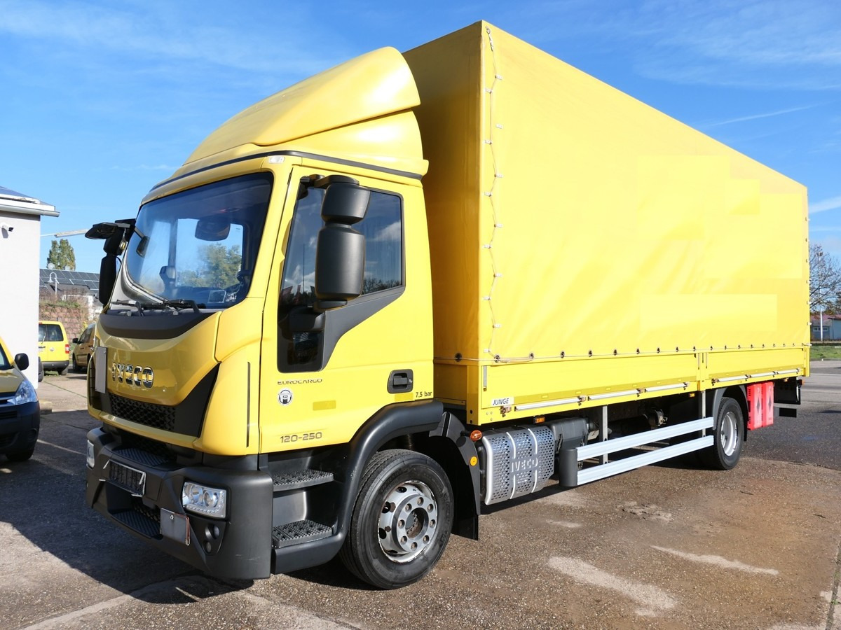 IVECO EuroCargo ML 120 E 25 EURO-6 AHK LBW 3-SITZER Co - Curtain side truck: picture 1 IVECO EuroCargo ML 120 E 25 EURO-6 AHK LBW 3-SITZER Co - Curtain side truck: picture 1