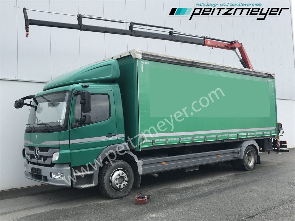MERCEDES-BENZ Atego 1224 L Pritsche m. Heckkran Funk 4 x hydraulisch - Curtain side truck, Crane truck: picture 1 MERCEDES-BENZ Atego 1224 L Pritsche m. Heckkran Funk 4 x hydraulisch - Curtain side truck, Crane truck: picture 1