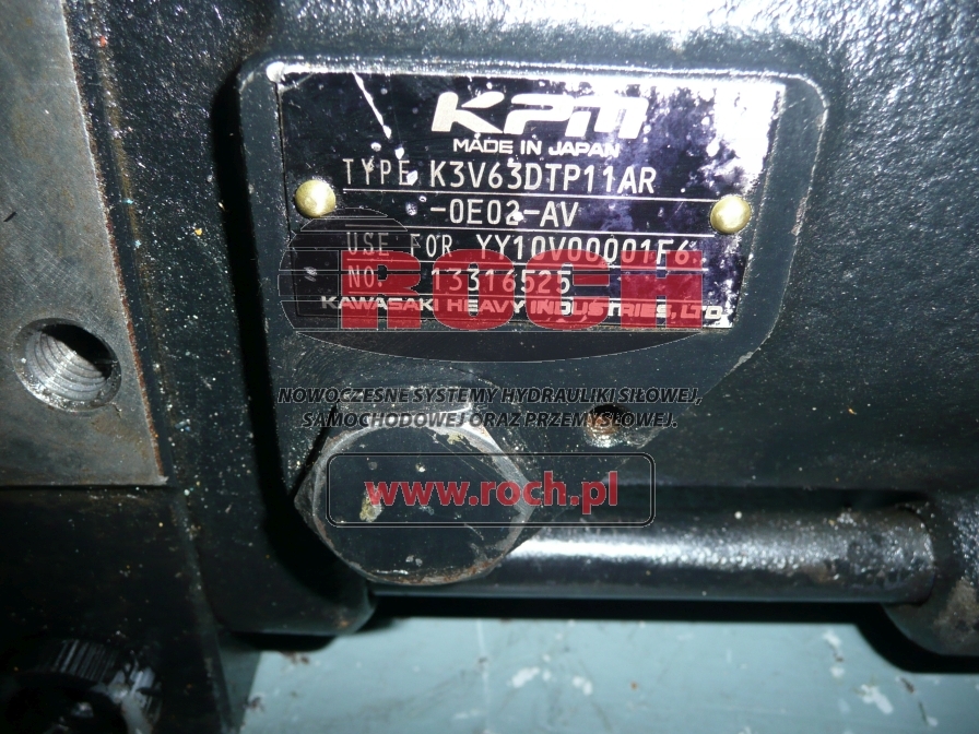 KAWASAKI K3V63 DTP11AR- 0E02- AV - Hydraulic pump for Construction machinery: picture 2 KAWASAKI K3V63 DTP11AR- 0E02- AV - Hydraulic pump for Construction machinery: picture 2