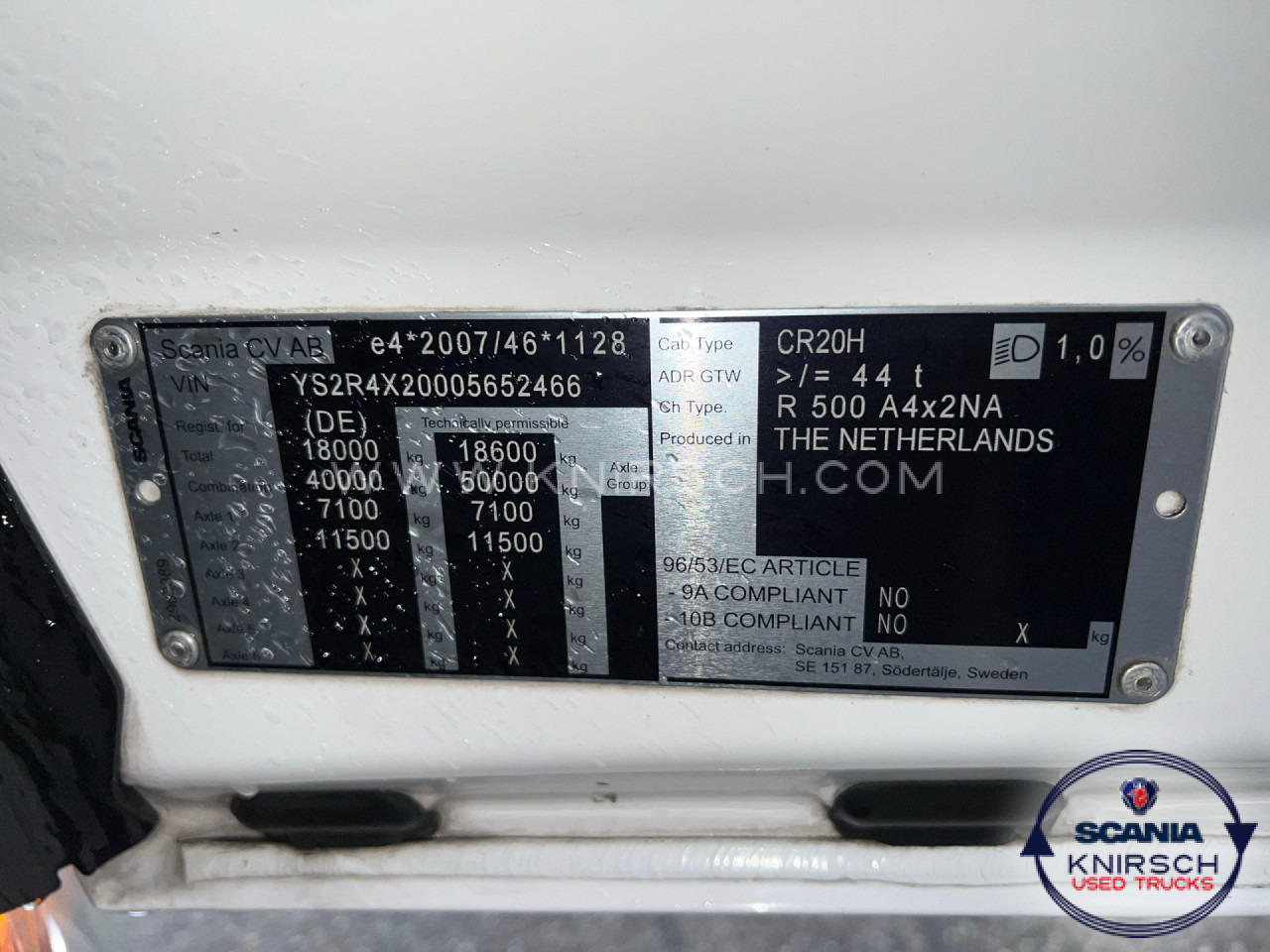 Tractor truck SCANIA R500A4X2NA  PTO ADR FL: picture 12