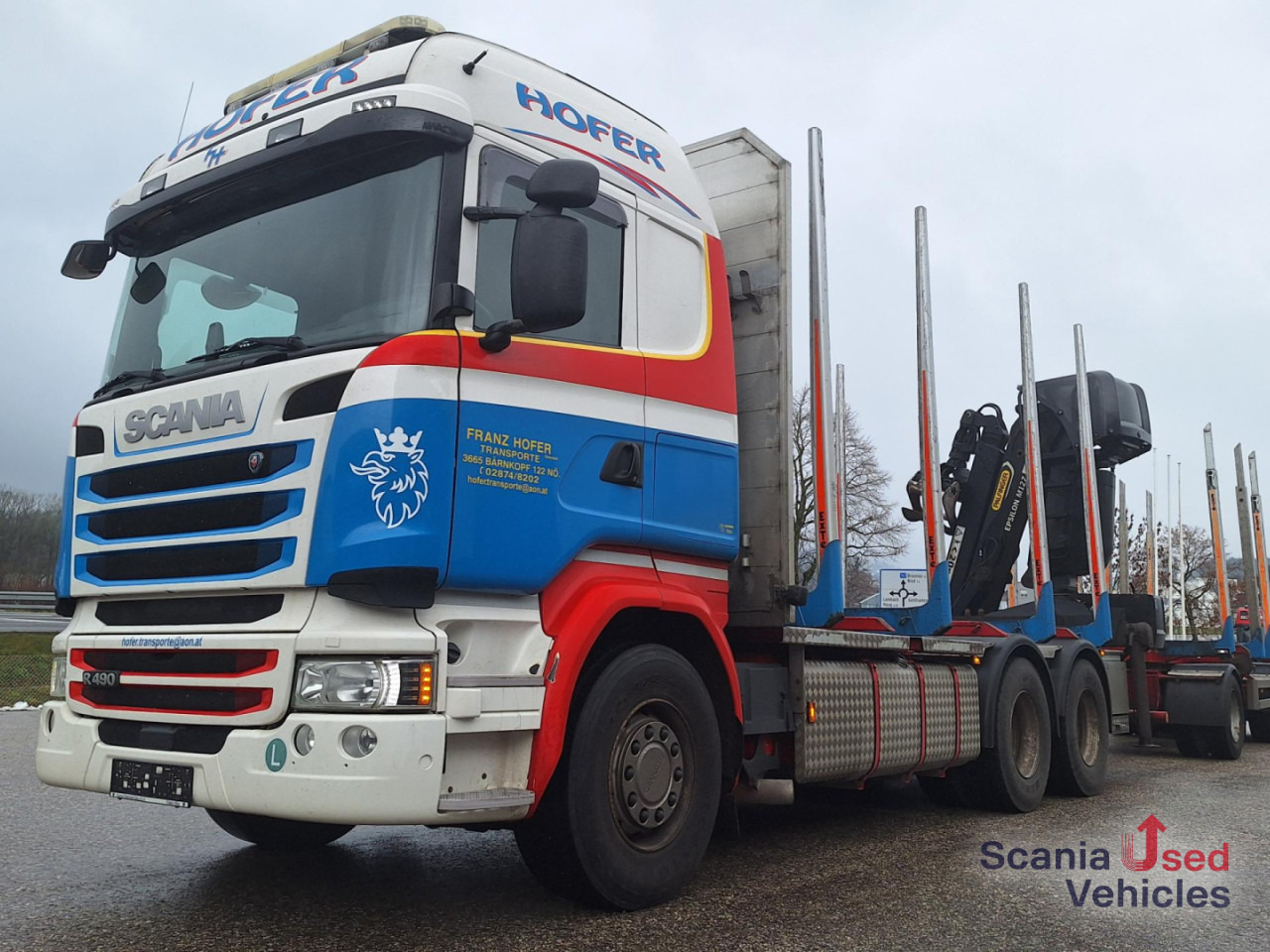 SCANIA R 490 LB6x4HNB Epsilon M12 Z Komplettzug !! - Logging truck, Crane truck: picture 1 SCANIA R 490 LB6x4HNB Epsilon M12 Z Komplettzug !! - Logging truck, Crane truck: picture 1