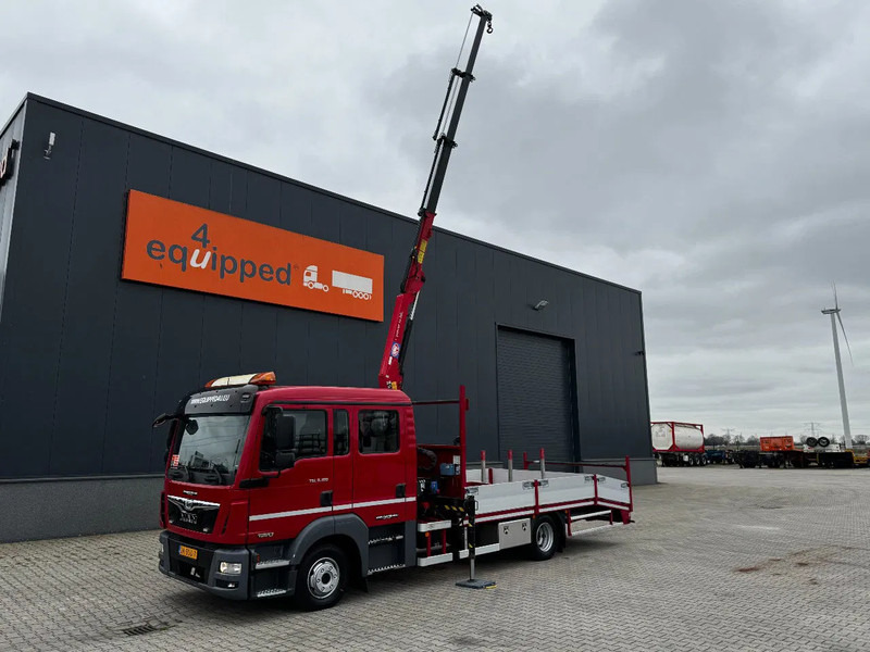 MAN TGL 8.180 crew cab (DOKA), HMF535 K3 crane, 283 running hours only, 211.164 KM, ramps, EURO-6, TOP,-condition - Crane truck: picture 1 MAN TGL 8.180 crew cab (DOKA), HMF535 K3 crane, 283 running hours only, 211.164 KM, ramps, EURO-6, TOP,-condition - Crane truck: picture 1