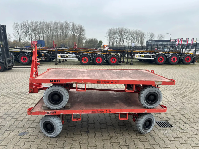 Material handling equipment Mafi stack of 2x double-steered and connectable heavy-duty trailers with 6000kg loading capacity, 9x available: picture 5