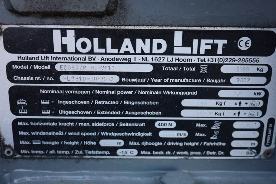 Scissor lift Holland Lift Ecostar HL-7810 Electric, 10m Working Height, 450k: picture 6 Scissor lift Holland Lift Ecostar HL-7810 Electric, 10m Working Height, 450k: picture 6