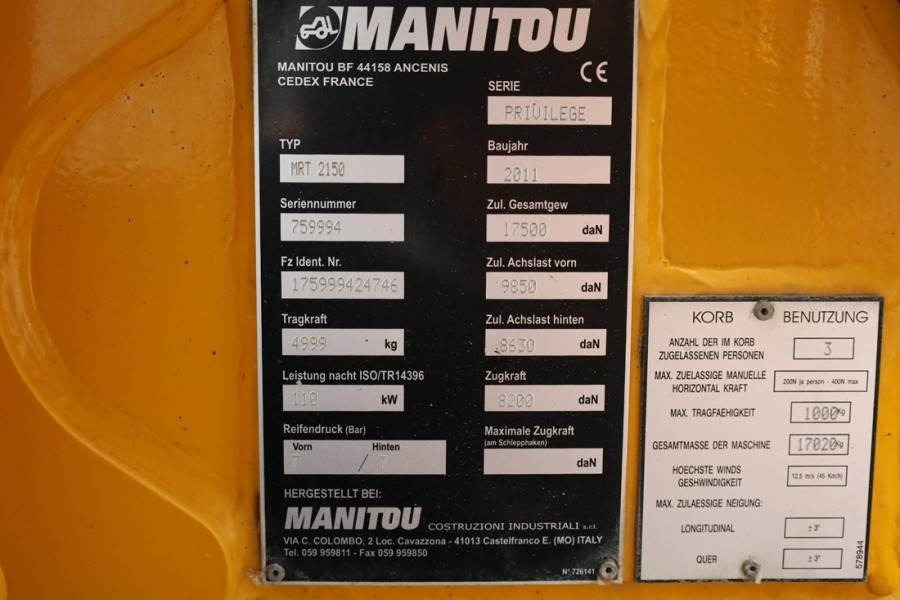 Manitou MRT2150 Privilege Diesel, 4x4 Drive And 4-Wheel St  leasing Manitou MRT2150 Privilege Diesel, 4x4 Drive And 4-Wheel St: picture 6