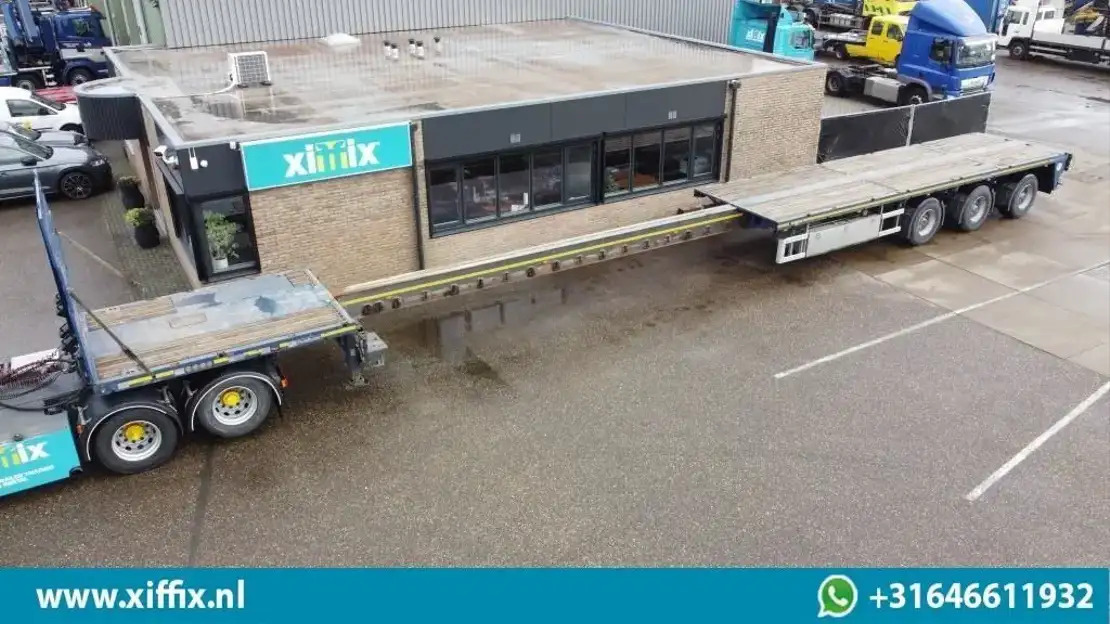 Goldhofer 3-ass. Vlakke uitschuifbare oplegger / 3x gestuurd - Dropside/ Flatbed semi-trailer: picture 1 Goldhofer 3-ass. Vlakke uitschuifbare oplegger / 3x gestuurd - Dropside/ Flatbed semi-trailer: picture 1