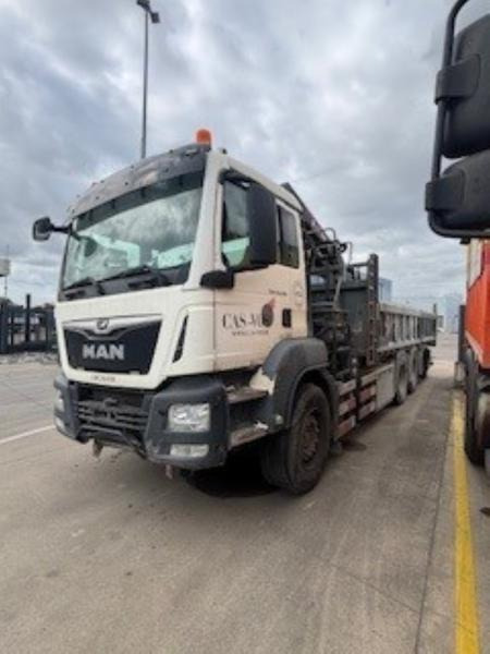 MAN TGS 35.460 BL - HIAB X-HIDUO 228 E-3 (DAMAGED) - Tipper, Crane truck: picture 1 MAN TGS 35.460 BL - HIAB X-HIDUO 228 E-3 (DAMAGED) - Tipper, Crane truck: picture 1