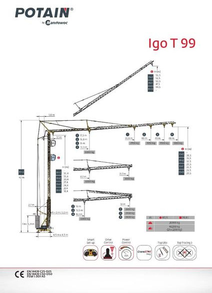 Potain IGO T 99 - Self-erecting tower crane: picture 1 Potain IGO T 99 - Self-erecting tower crane: picture 1