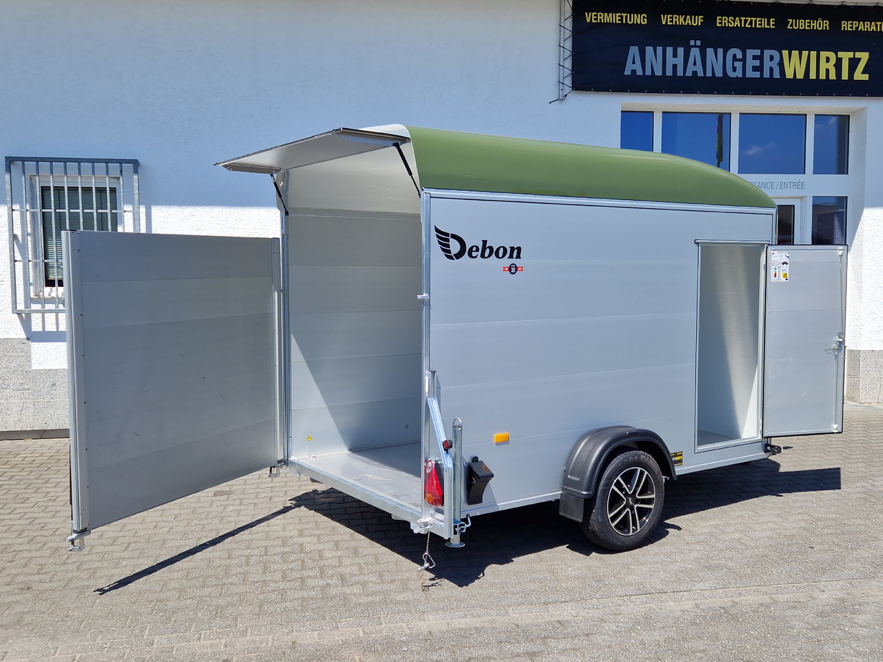 Cargo Roadster 400 312x164x184cm Alu Poly green Alufelgen Aluboden Pullman 1300kg 100km/H - Car trailer: picture 3 Cargo Roadster 400 312x164x184cm Alu Poly green Alufelgen Aluboden Pullman 1300kg 100km/H - Car trailer: picture 3