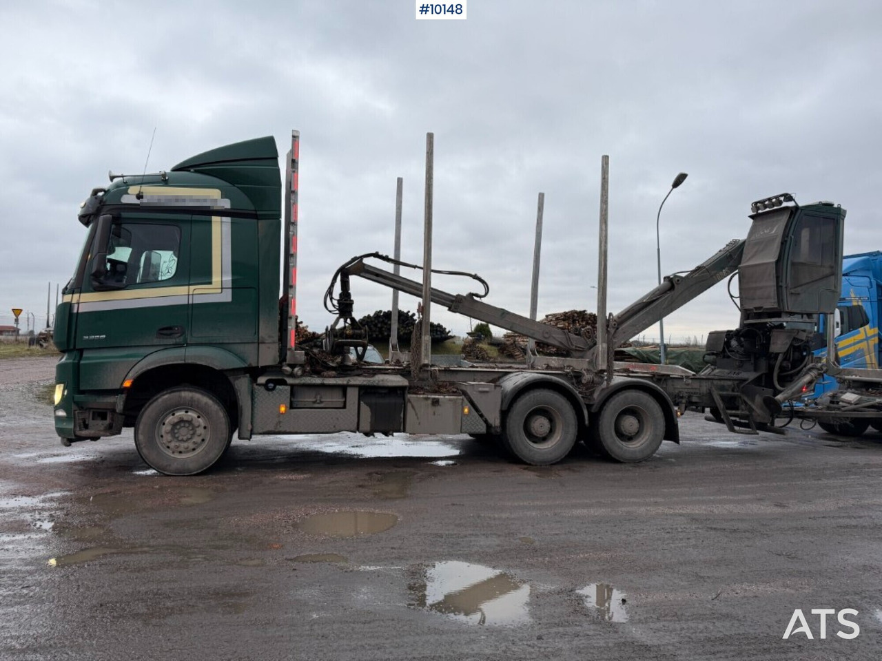 Timber truck with crane Mercedes Benz Arocs 3358 - Logging truck, Crane truck: picture 2 Timber truck with crane Mercedes Benz Arocs 3358 - Logging truck, Crane truck: picture 2