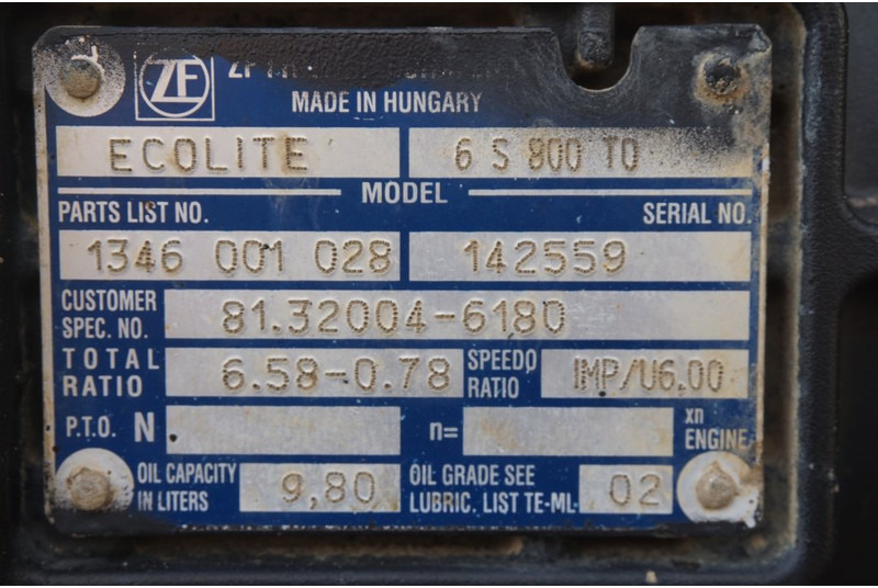 ZF 6S800OD TGL  81.32004-6180 - Gearbox for Truck: picture 5 ZF 6S800OD TGL  81.32004-6180 - Gearbox for Truck: picture 5