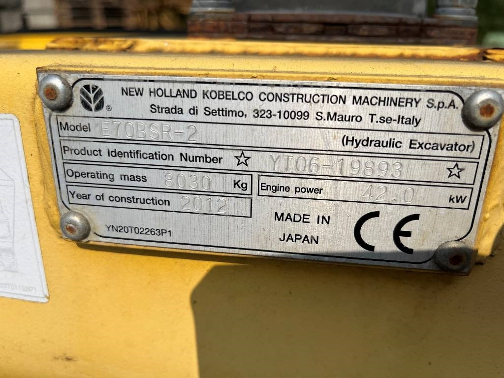 New Holland E 70 B SR - Mini excavator: picture 2 New Holland E 70 B SR - Mini excavator: picture 2