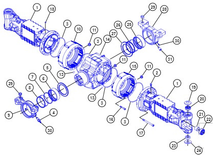Caterpillar Cat TH514C TH417C - oś tylna - wspornik 320-8609 - Rear axle for Construction machinery: picture 1 Caterpillar Cat TH514C TH417C - oś tylna - wspornik 320-8609 - Rear axle for Construction machinery: picture 1