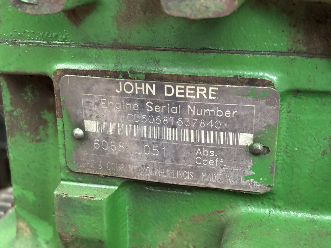 John Deere 6068TL051 Silnik Kompletny R119565 - Engine for Agricultural machinery: picture 1 John Deere 6068TL051 Silnik Kompletny R119565 - Engine for Agricultural machinery: picture 1