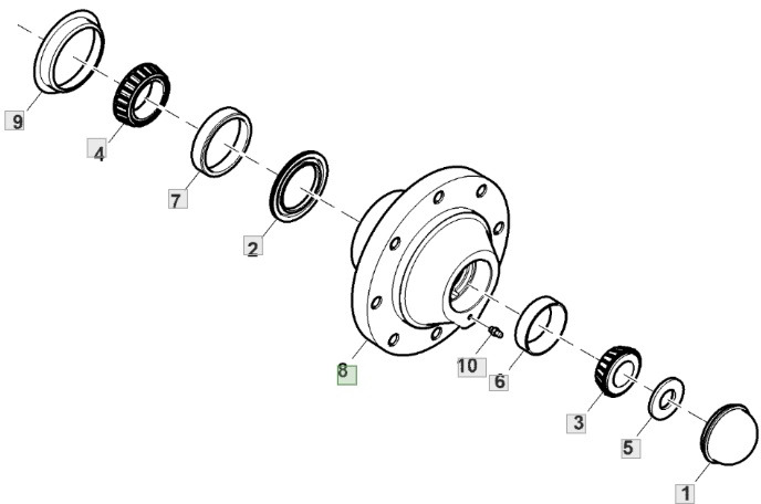 John Deere 6110 - oś przednia - piasta koła P58400 - Hub for Agricultural machinery: picture 1 John Deere 6110 - oś przednia - piasta koła P58400 - Hub for Agricultural machinery: picture 1