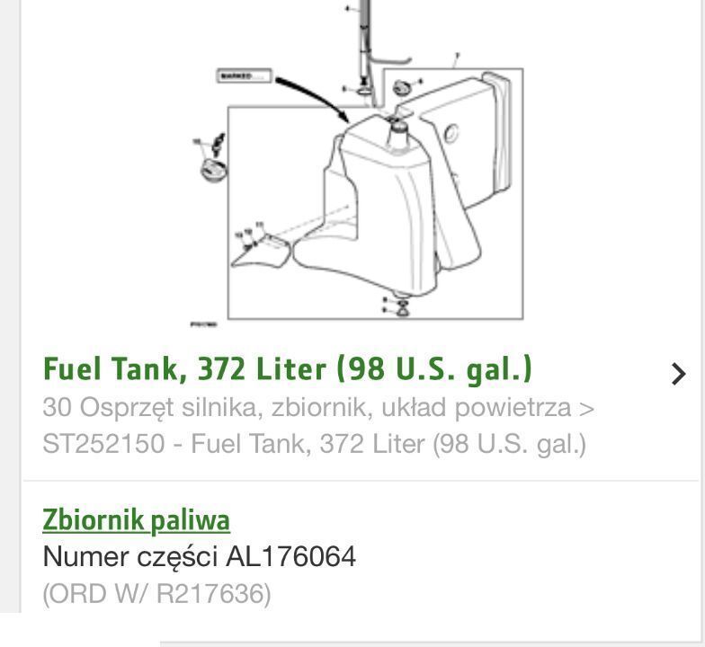 Zbiornik Paliwa - John Deere 7530  Premium - Fuel tank for Agricultural machinery: picture 3 Zbiornik Paliwa - John Deere 7530  Premium - Fuel tank for Agricultural machinery: picture 3