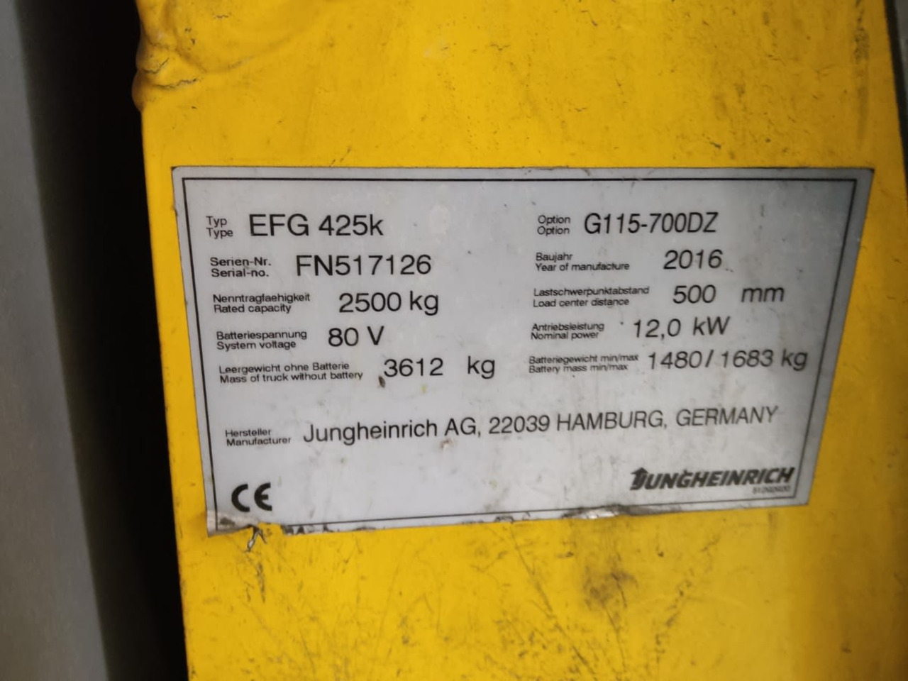 Package 6: JUNGHEINRICH ESE120 & EFG425K - Electric forklift: picture 3 Package 6: JUNGHEINRICH ESE120 & EFG425K - Electric forklift: picture 3