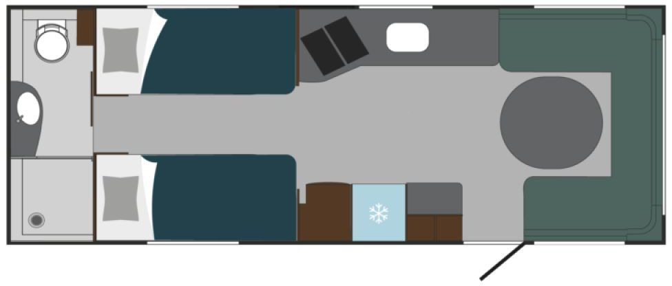 Polar 650 BSA Blueline Heckbad Einzelbetten 2xALDE ++ - Caravan: picture 2 Polar 650 BSA Blueline Heckbad Einzelbetten 2xALDE ++ - Caravan: picture 2