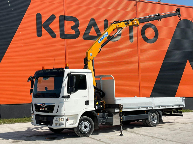 MAN TGL 8.190 4x2 EFFER 80.2/2S / PLATFORM L=5250 mm - Dropside/ Flatbed truck, Crane truck: picture 1 MAN TGL 8.190 4x2 EFFER 80.2/2S / PLATFORM L=5250 mm - Dropside/ Flatbed truck, Crane truck: picture 1