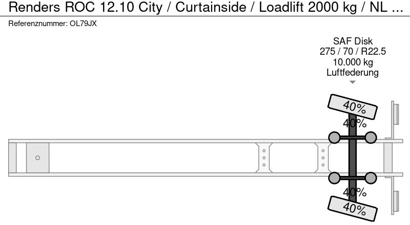 Curtainsider semi-trailer Renders ROC 12.10 City / Curtainside / Loadlift 2000 kg / NL Trailer: picture 18
