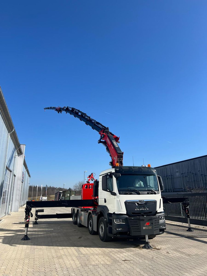 Dropside/ Flatbed truck, Crane truck MAN 8x4 mit F1150RA.2.28 L616 Winde, 2.per. Korb: picture 10