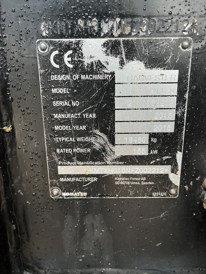 Komatsu 911 - Forestry harvester: picture 5 Komatsu 911 - Forestry harvester: picture 5