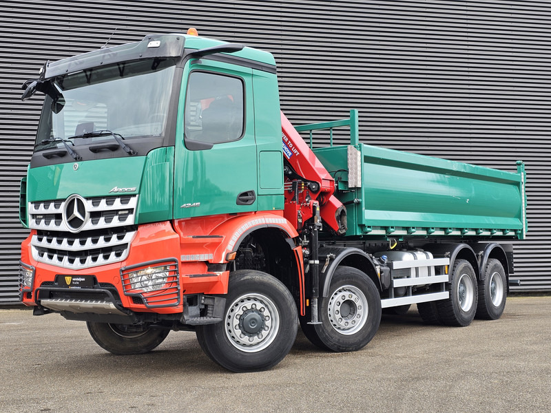 Tipper, Crane truck Mercedes-Benz AROCS 4145 / 8X6 / TIPPER + HMF CRANE: picture 11