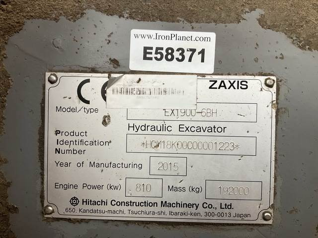Hitachi EX1900-6BH - Crawler excavator: picture 5 Hitachi EX1900-6BH - Crawler excavator: picture 5