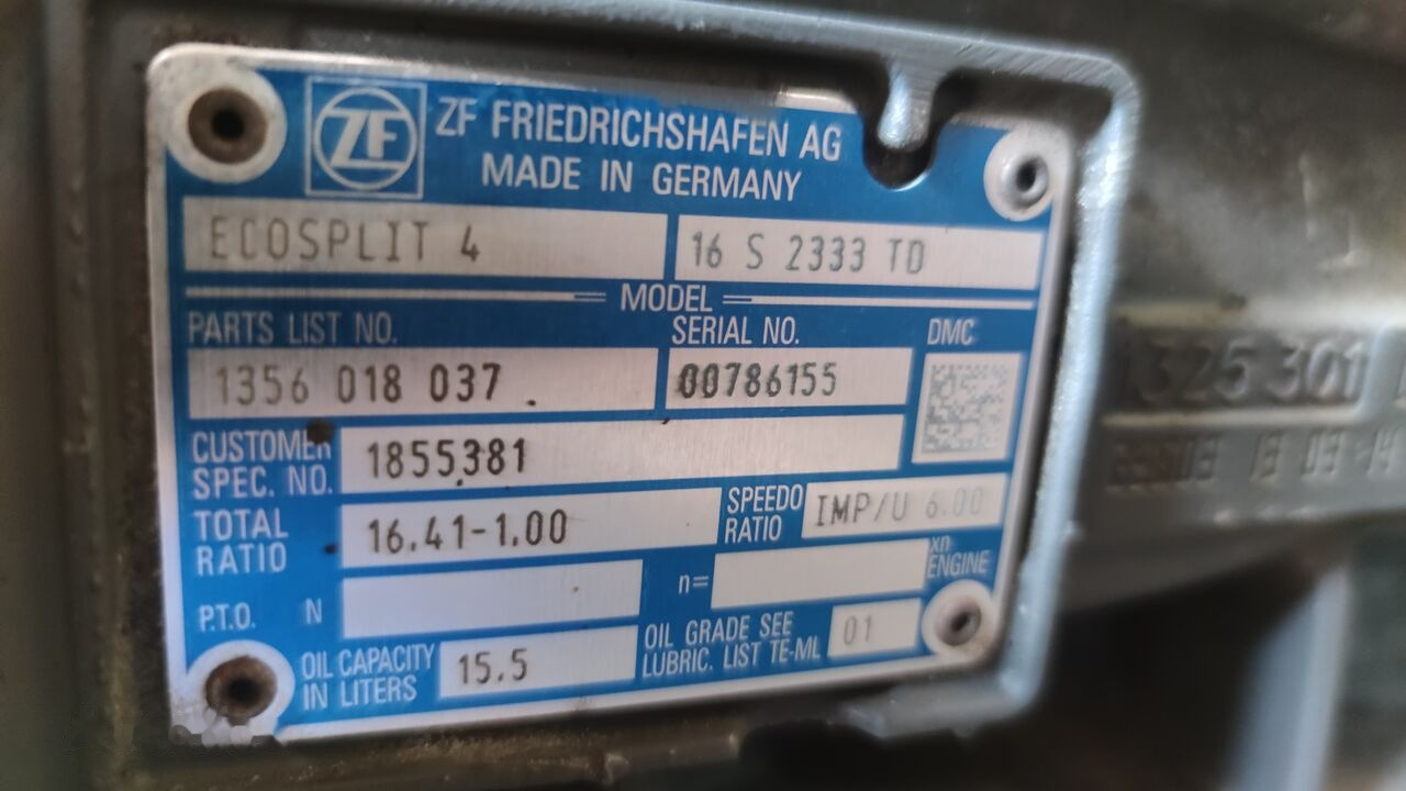 ZF 16S2333 DAF XF 106 truck - Gearbox for Truck: picture 2 ZF 16S2333 DAF XF 106 truck - Gearbox for Truck: picture 2
