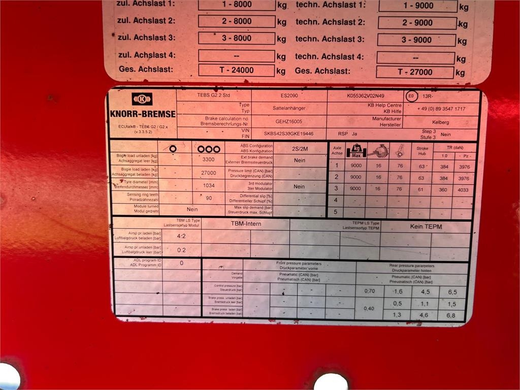 Curtainsider semi-trailer Kel-Berg D100V 13,6 mtr gardin - lodretstående lift: picture 13 Curtainsider semi-trailer Kel-Berg D100V 13,6 mtr gardin - lodretstående lift: picture 13