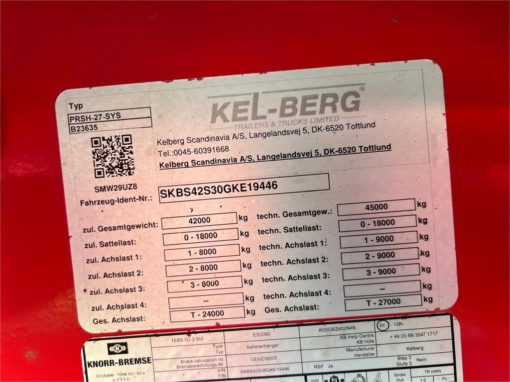 Curtainsider semi-trailer Kel-Berg D100V 13,6 mtr gardin - lodretstående lift: picture 17 Curtainsider semi-trailer Kel-Berg D100V 13,6 mtr gardin - lodretstående lift: picture 17