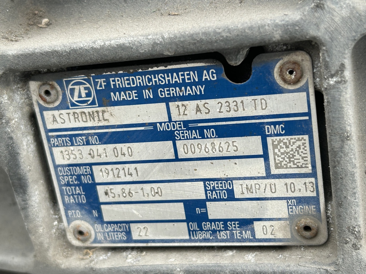 DAF 12AS 2331 TD DAF XF 106 - Gearbox for Truck: picture 5 DAF 12AS 2331 TD DAF XF 106 - Gearbox for Truck: picture 5