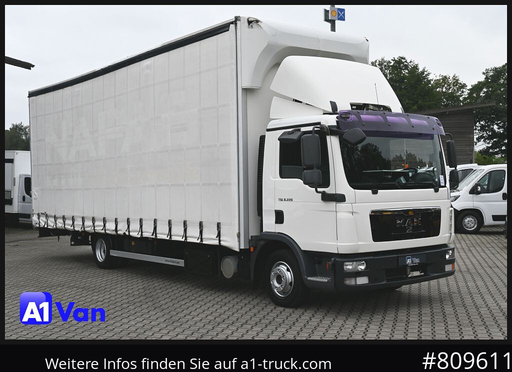 MAN TGL 8.220 Pritsche Plane, Klima, Schiebeplane, Automatik - Curtain side truck: picture 1 MAN TGL 8.220 Pritsche Plane, Klima, Schiebeplane, Automatik - Curtain side truck: picture 1