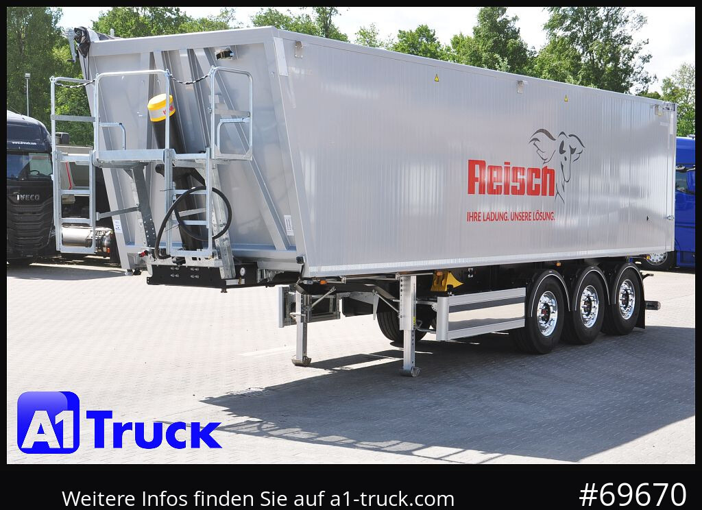 REISCH RHKS, Alu-Kippmulde 52m³, Kombitüren, Alufelgen, Liftachse, - Tipper semi-trailer: picture 1 REISCH RHKS, Alu-Kippmulde 52m³, Kombitüren, Alufelgen, Liftachse, - Tipper semi-trailer: picture 1