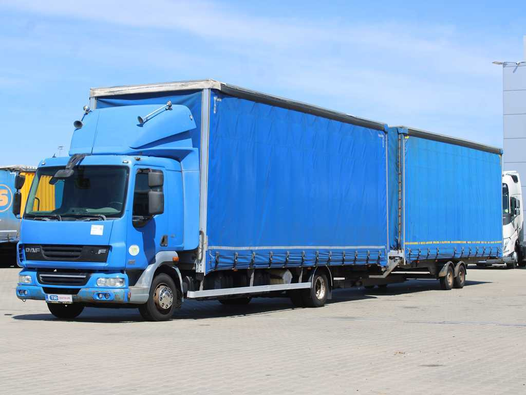 DAF FA LF 45, EURO 5, TYRES 80% + AGADOS TRAILER - Curtain side truck: picture 1 DAF FA LF 45, EURO 5, TYRES 80% + AGADOS TRAILER - Curtain side truck: picture 1
