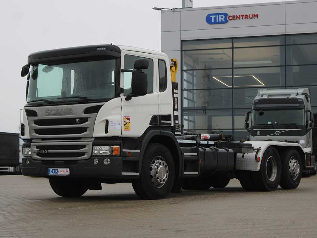 Scania P410, EURO 6, 6X2, CONTAINER HOOK CARRIER, LIFTING AXLE - Hook lift truck: picture 1 Scania P410, EURO 6, 6X2, CONTAINER HOOK CARRIER, LIFTING AXLE - Hook lift truck: picture 1
