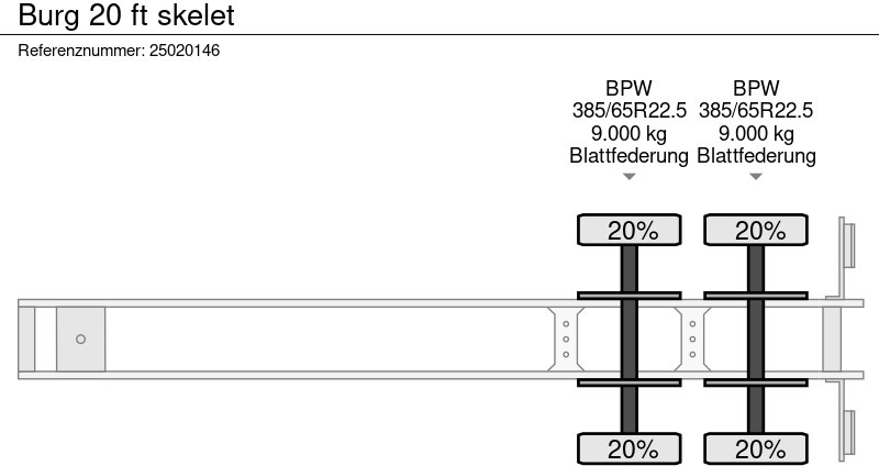 Container transporter/ Swap body semi-trailer Burg 20 ft skelet: picture 10